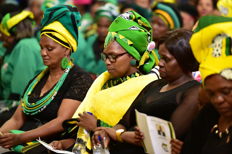 PAYING TRIBUTE: At the memorial service for councillor Mzuvukile Boti were, from left, his wife’s sister Lindelwa Nqakula, his wife Bulelwa Nqakula-Boti and his wife’s sister Nomvisiswano Ntsuntsu. Among others who attended the service at the NU 30 community hall were council speaker Buyelwa Mafaya, ANC councillor Andile Lungisa and Nelson Mandela Bay ANC chief whip Bicks Ndoni