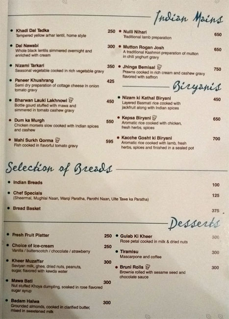 Menu Of Garden Grille Bar Hilton Garden Inn Gomti Nagar