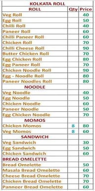 Kolkata Roll menu 1