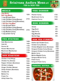 Srinivasa Andhra Mess menu 1