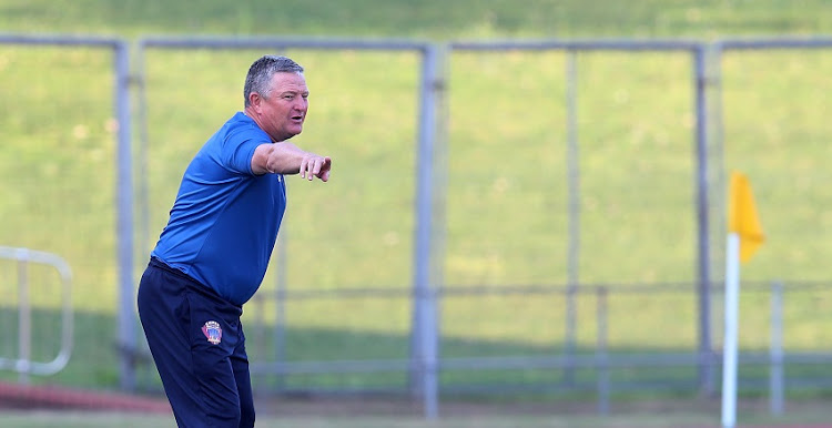 Gavin Hunt, head coach of Chippa United, during the DStv Premiership match against Royal AM at Chatsworth Stadium on September 12 2021 in Durban.