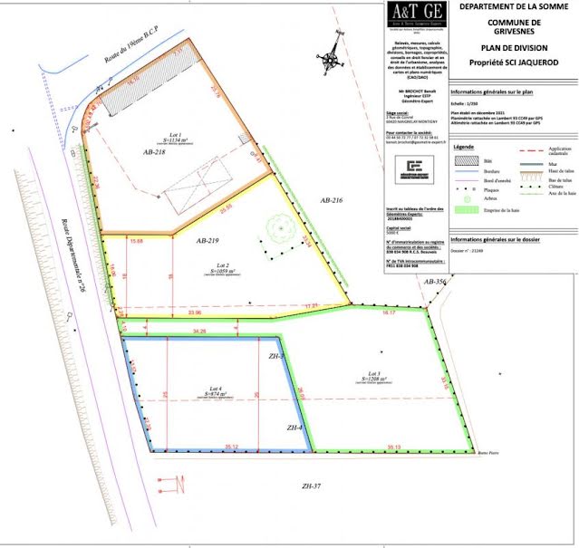 Vente terrain  3067 m² à Grivesnes (80250), 150 000 €