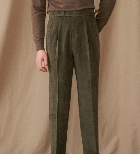 Men's High Waist Slim-fitting Ankle Length Trousers Retro Style Comfort and Modern Look Perfect for Everyday Wear Timele