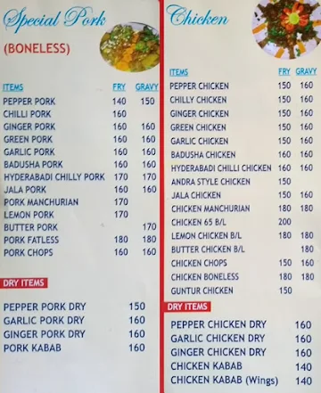 Chandrappa Hotel menu 