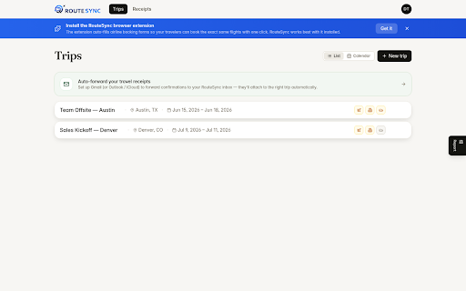 RouteSync screenshot 1