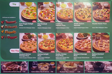 Ovenstory Pizza menu 