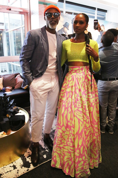 Thapelo Mokoena and his wife Lesego Tshepang at the Zone in Rosebank during the launch of the season two of the Kings of Joburg.