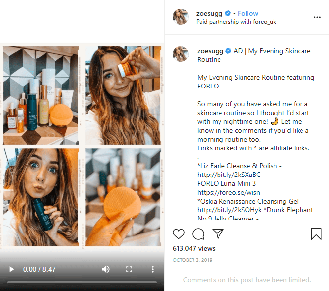 sponsored Instagram posts