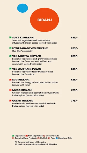 Wind & Water- Fortune Landmark menu 