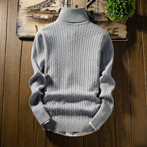 Title 8, Mens Solid Color Slim Knit Bottoming Shirt, a ...