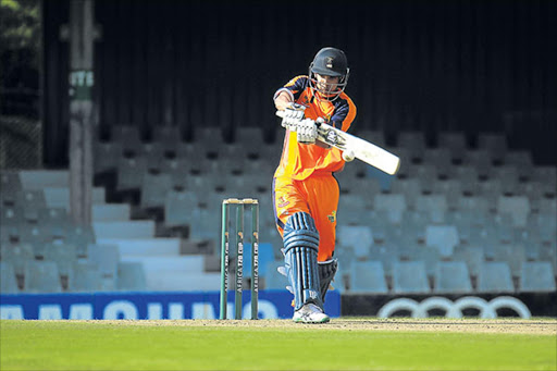 SEPTEMBER 09,2016:Free state opener Michael erlank on his way to an unbeaten half century during their Africa cup T20 win over Zimbabwe at buffalo park yesterday afternoon Picture:MARK ANDREWS