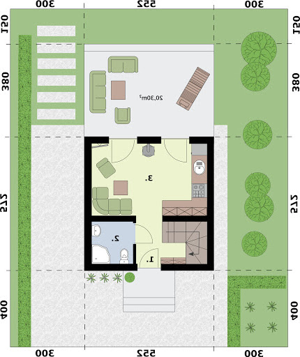 Lido 2 C dom mieszkalny, całoroczny z antresolą - Rzut parteru