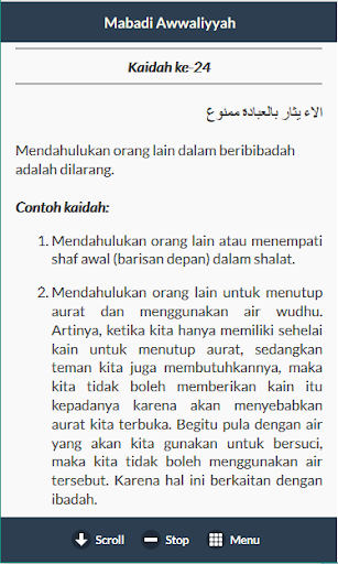 Mabadi Al Awaliyah  Terjemah