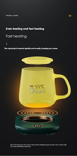 Title 13, 55 Degrees Ceramic Cup Heating Coaster. Keep yo...