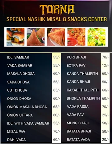 Torna Misal House & Snack Center menu 