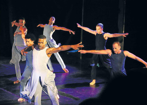 GRUELLING: Former Cambridge High School pupil Vuyo Mahashe takes to the stage in the Cape Academy of Performing Arts’ ‘Blue’ now on at the National Arts Festival. Picture: SINO MAJANGAZA