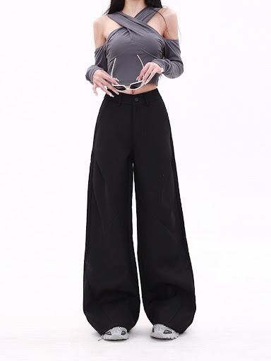 Title 17, High Waist Straight Black Suit Wide Leg Flared ...