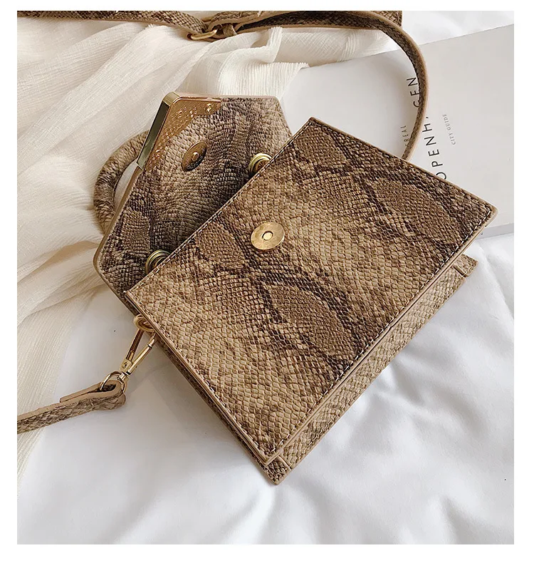 Bedrukte slangenprint tote bag