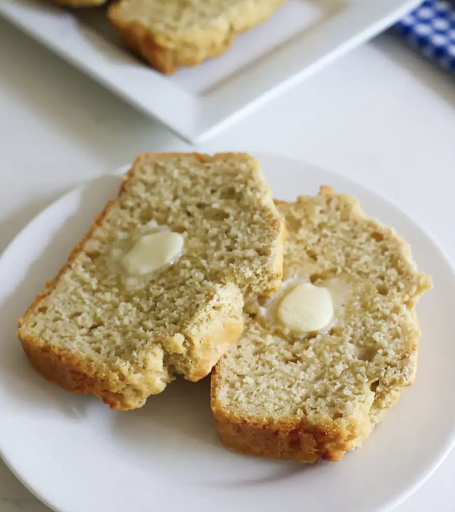 Beer bread on a plate