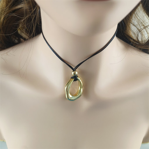 Title 1, Design Sense Irregular Circles Pendant Necklace...
