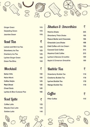 Tea Trails menu 