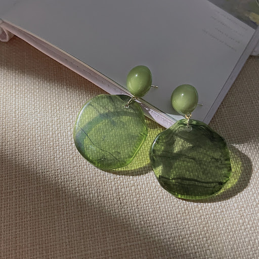Title 2, Irregular Blooming Acrylic Earrings Female Exag...