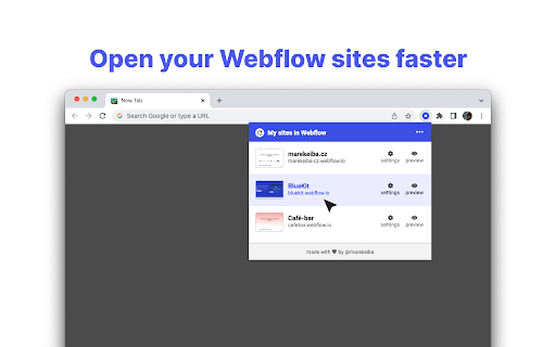 My sites in Webflow