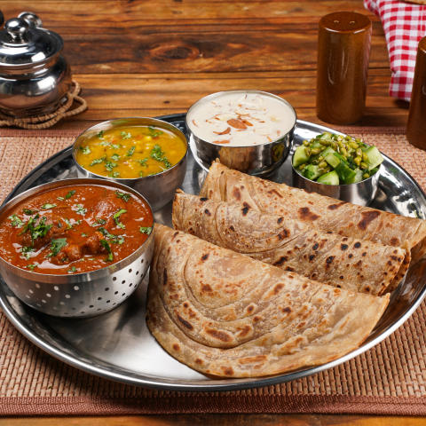 Dhaba Style Chicken Paratha Executive Thali