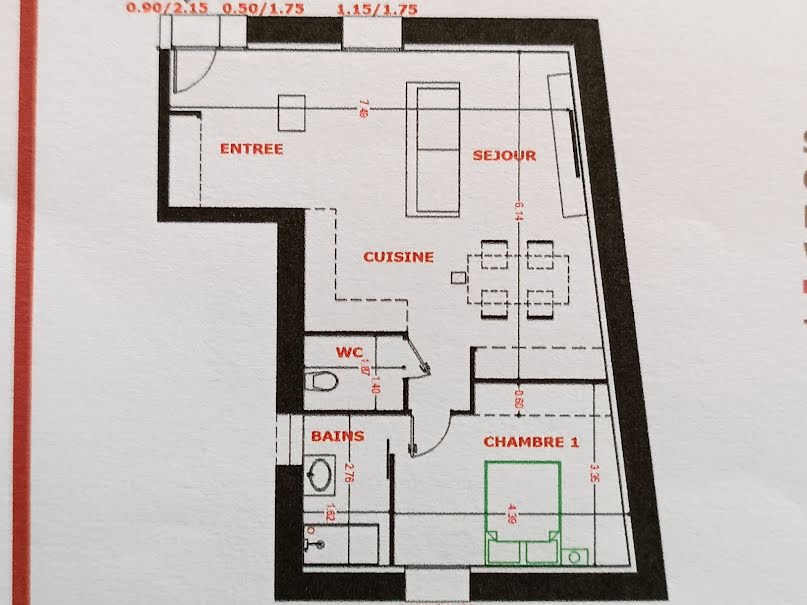 Vente appartement 2 pièces 57 m² à Valence (26000), 175 500 €