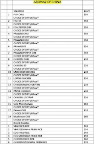 Aromas Of China menu 1