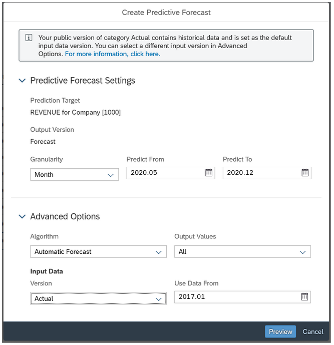 Create predictive forecast