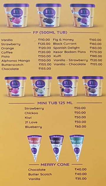 Ice & Cream Creamery menu 