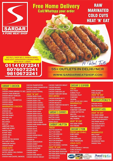 Sardar A Pure Meat Shop menu 