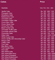 Fresh Cakes And Flowers menu 1