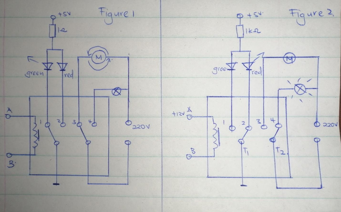 circuits that explain the switch between two different loads