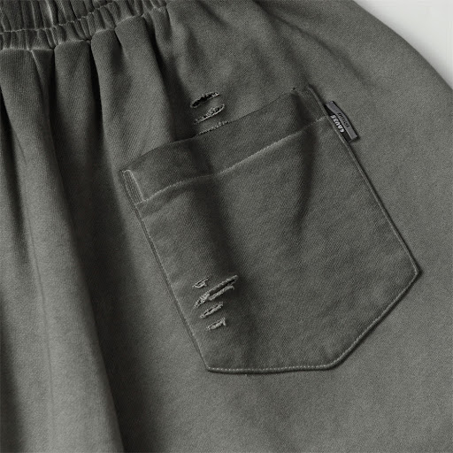 Title 12, Mens Fashion Hole Loose Sports Shorts Breathab...