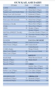 Oum Kailash Dairy menu 1