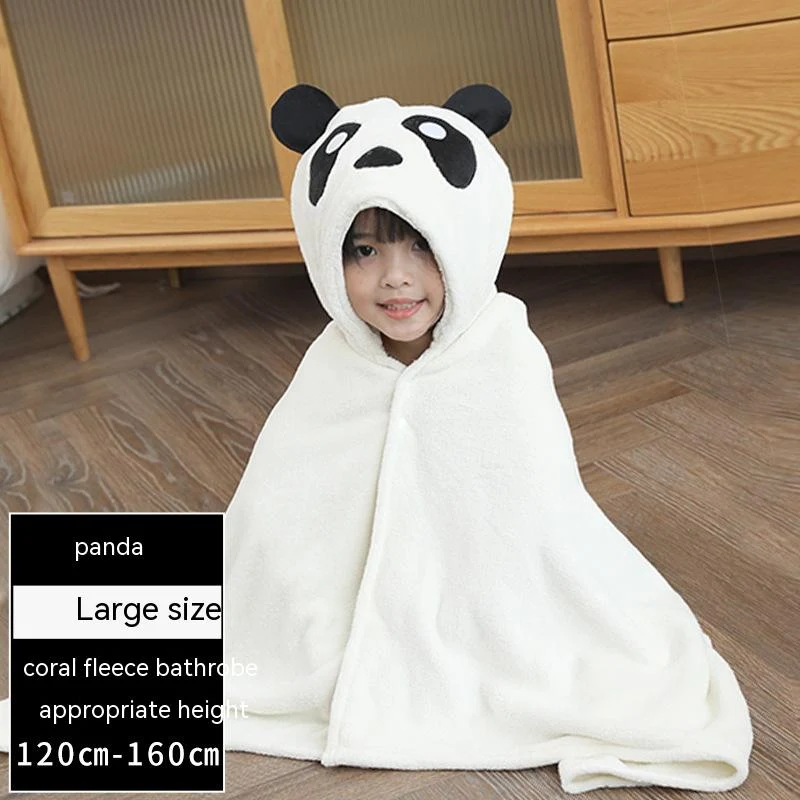 Serviette de bain pour enfants à capuche et cape double couche, douce et absorbante, parfaite après le bain ou la piscine.