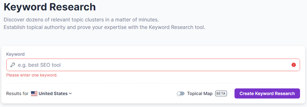 Keyword research tool