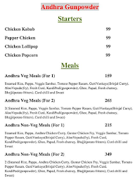 Andhra Gunpowder menu 1