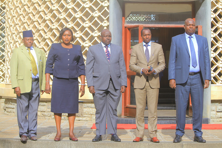 Lawmakers from West Pokot at Parliament Buildings on November 28, 2023