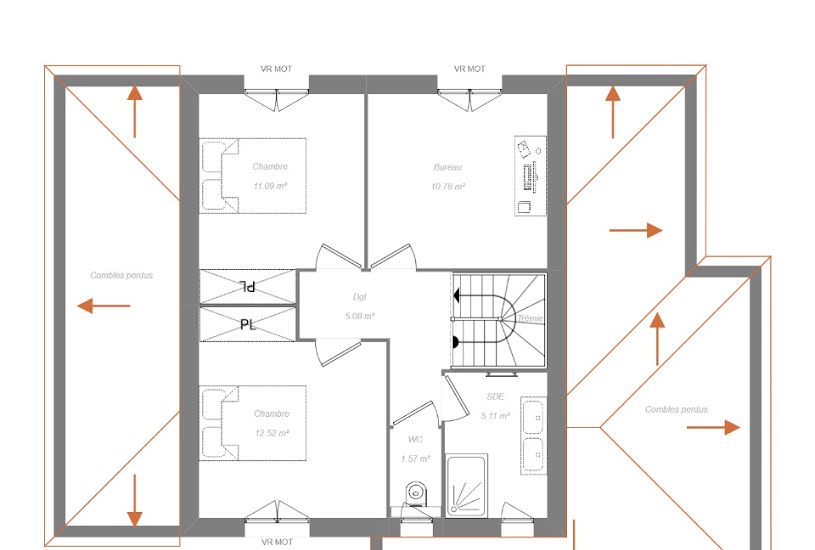  Vente Terrain + Maison - Terrain : 1 676m² - Maison : 120m² à Joué-lés-Tours (37300) 