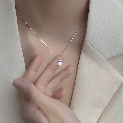 Title 9, Womens Drop-Shaped Zircon Necklace Elegant and...