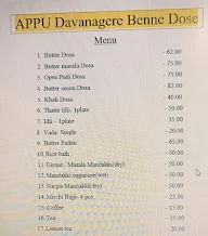 Appu davangeri Benne dose menu 1