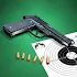 Pistol shooting at the target.  Weapon simulator4.1