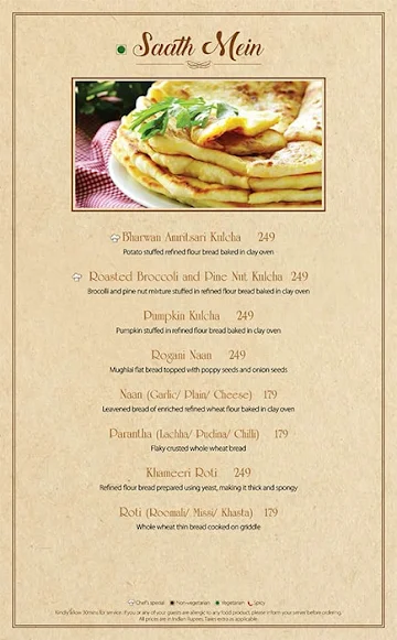 Paatra - Jaypee Vasant Continental menu 