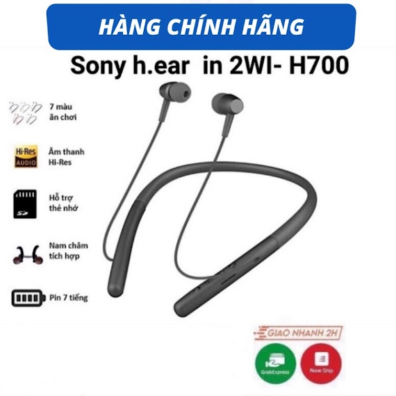 Tai Nghe Bluetooth Sony H.ear In 2 Wi - H700 Sport Màu Đen Freeship Âm Thanh Chuẩn Hifi Bass Treble Rõ Ràng Redminshop