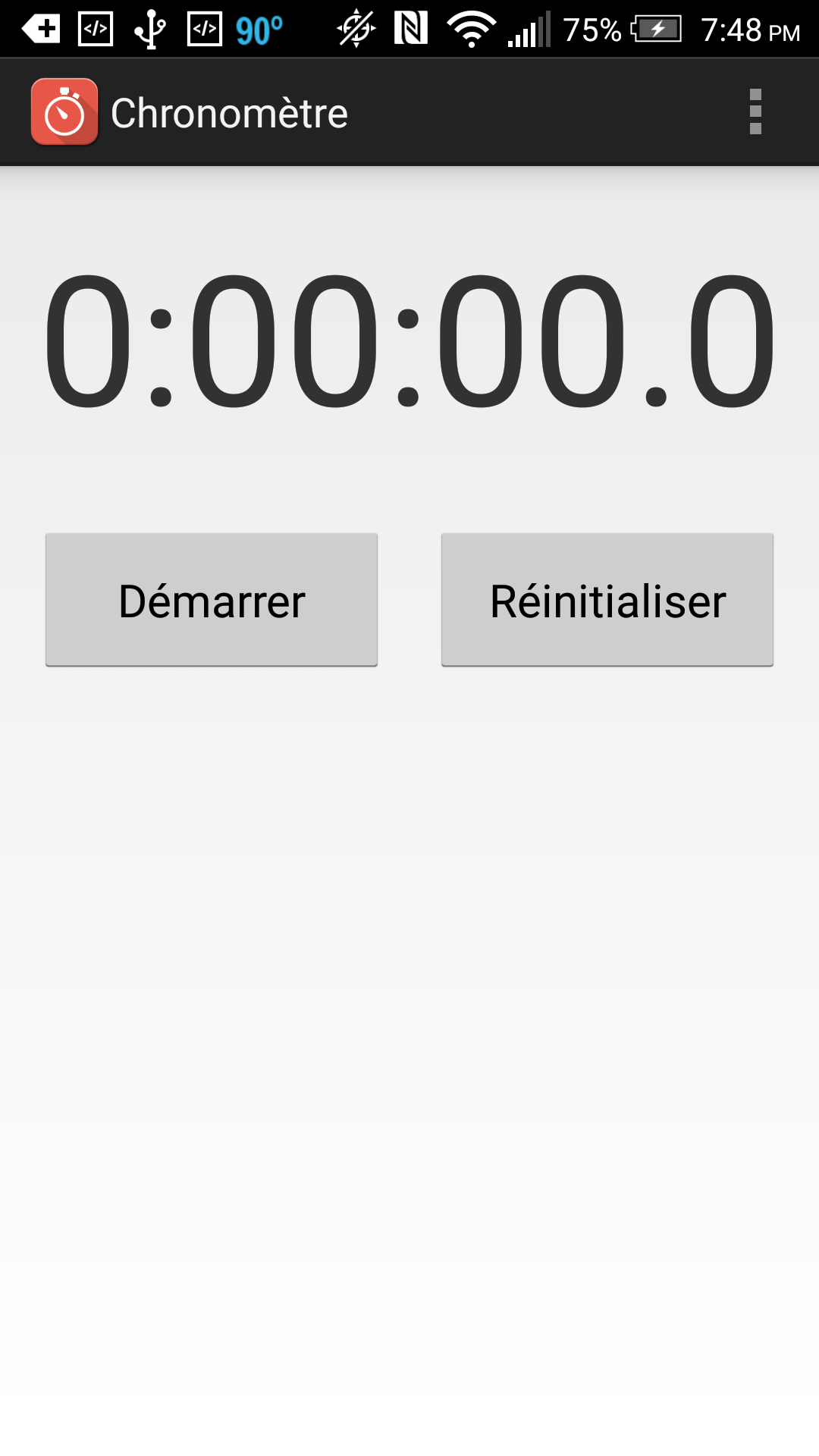 Android application Stopwatch screenshort