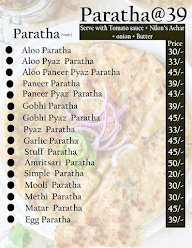 Paratha At 39 menu 2