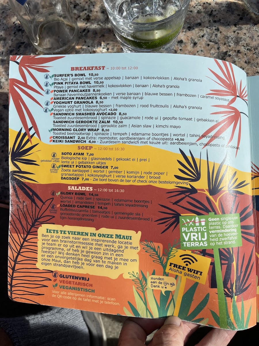 Aloha Wijk aan Zee Strandpaviljoen gluten-free menu